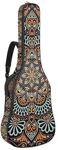 Eslifey Akustikgitarre Tasche Bunte Blumen und Vögel Muster Verstellbarer Schultergurt Gitarre Fall Gig Bag 40 41 42 Zoll, Farbe 4, 42.9x16.9x4.7 in