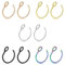 Ozmw 5 Pièces Faux cerceau de perçage de nez, Faux piercing de nez, Boucle d'oreille, Bijoux de perçage (noir, argent, or, or rose, multicolore)