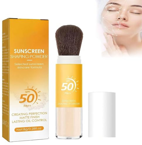 PICKX SPF50 + poudre en poudre pour ruban lisse poudre de maquillage SPF 50 huile contrôlée mat naturel longue durée légère et respirante poudre solaire huile contrôlée et protection (1PC)