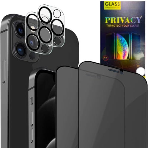 Generisch Multipack Set Sichtschutz Schutzfolie für iPhone 15 Panzerglas, Folie mit Kamera Panzer Schutz Glas, 9H Härte Anti-Spy Privacy Sichtschutzfolie chtweb