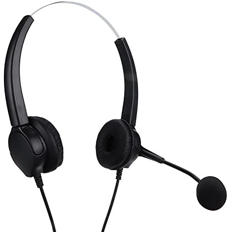 RJ9-Telefon-Headset, Kundendienst-Headset mit Professionellen Mikrofonen, um 330 Grad Verstellbar, Geeignet für Festnetz-Desktop-Telefone, Plug-and-Play. Schwarz (VH530D-RJ9