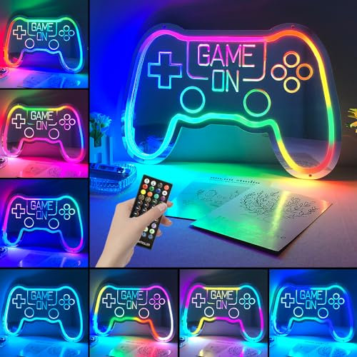 BDUN Gamer Neon Sign, Game Controller Neon Sign for Gamer Room Decor, Gaming Neon Sign for Young Boy Room Decor, LED Game Neon Sign Wall decor - Nice Gift for Game Boys
