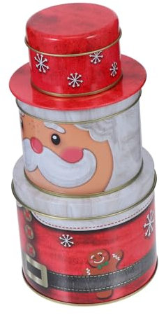 Mikinona 1pc Box Christmas Tin Box Mini Food Containers Christmas Party Decoration Christmas Cookie Containers Miniture Decoration Containers for Food Tea Tinplate Red Nutcracker