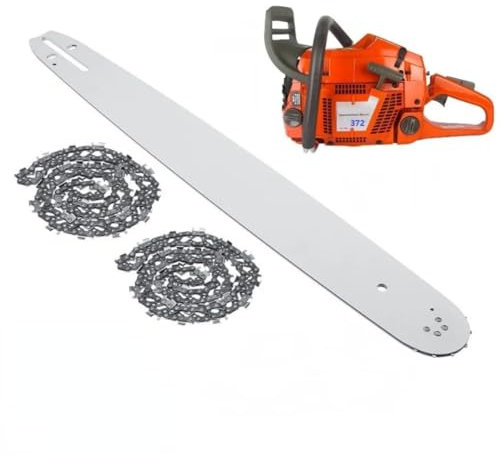 Chainsaw Wood Cut Petrol Saw 20 24'' 28 Inch Blade Bar Compatible with HUSQVAR 372 372XP 72cc 2 Stroke (28in 2 Chains)