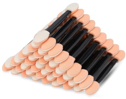 PARENCE.- Set med 20 ögonskuggsborstar - sminkborste - dubbelsidig, applikator, svart och beige, 6 cm