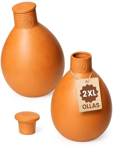 GARDENBRO Ollas -Bewässerungstöpfe, Groß, Selbstbewässernder Pflanzeinsatz, Olla-Bewässerungssystem Für 1 Woche, Einfach Zu Befüllen, Tonpflanzen-Bewässerungskugeln Außen- Und, Terracotta, 900 Ml