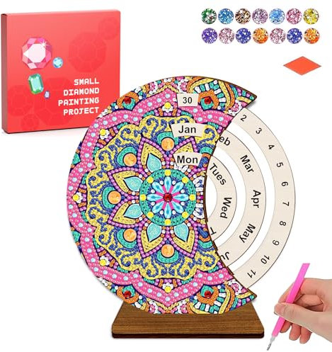 CharySim Diamond Painting Kalender Basteln Mädchen 7 8 9 10 11 12 13 Jahre Geschenkideen Kinder Teenager Bastelset DIY Erwachsene Set Basteln Mädchen 6-14 Jahre Geburtstagsgeschenke (Mandala)
