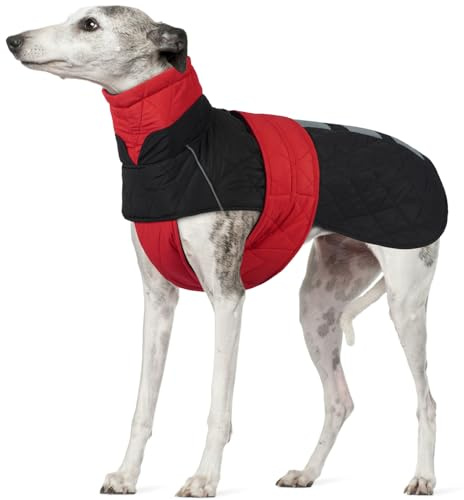 Windhund Wintermantel, Wasserdichter Whippet-Mantel Hundejacke Warm Hundemantel mittelgroße Hunde mit reflektierender Leiste