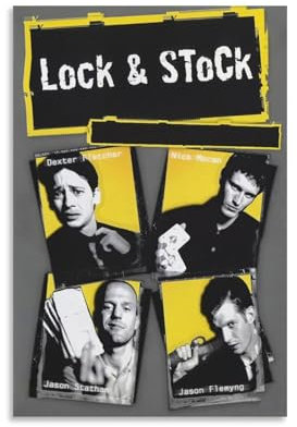 REDCHAMBER British About Cannabis Filmposter Lock Stock and Two Smoking Barrels, Retro-Poster, Leinwand, Wandkunst, Poster, dekorativ, modern, 60 x 90 cm