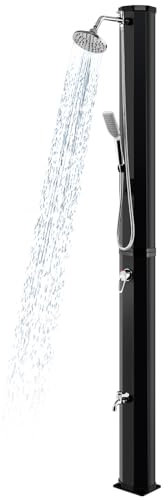 RELAX4LIFE Doccia Solare da Giardino 35 L, Soffione Doccia Girevole, Doccia a Piedi, Regolazione Temperatura per Piscina