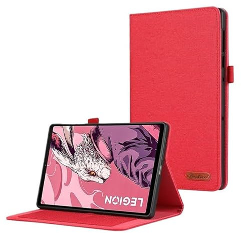 MQVQAUBST Weiche Stoff-Ständer-Flip-Tablet-Hülle, geeignet for Lenovo Legion Y700 8,8 Zoll 2023 TB-320FU(Red)