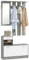 HOMCOM Set Mobili Ingresso Moderno con Scarpiera e Specchio, Appendiabiti da Ingresso con 6 Ganci, 2 Ripiani Regolabili e Cassetti in Legno per Corridoio, 90x24x177 cm, Bianco e Grigio Chiaro