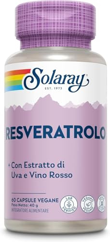 Solaray Resveratrol Complex, 60 Vegan Capsules, Powerful Polyphenol Blend | High Strength Supplement, Japanese Knotweed, Grape Seed & Red Wine Extracts, Lab Verified
