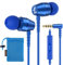 Ludos OMNITONE Auriculares In Ear con Cable y Microfono, 5 Años de Garantía, Auricular con Jack, Cascos Musica con Graves Potentes, para iPhone, iPad, Samsung, Xiaomi, Huawei, Gaming, Móvil - Azul