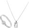 VALICLUD Loving Heart Bracelet Necklace Key Lock Set for Couples Unique Boyfriend Girlfriend