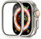 Schutzfolie für Apple Watch Ultra 49mm, 9h GehäRtetem Glas Titanium Alloy Frame Displayschutz Blasenfreie, Volle Abdeckung, Anti-Staub Kompatibel mit iWatch Ultra Series