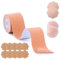 Zynxel Boob Tape 5m, Sujetadores Adhesivos para Mujer Push Up, Pezoneras Adhesivas Invisibles y Reutilizables, para Sujetadores sin Espalda, Cinta Adhesiva para el Pecho en Tallas de Copa A-E