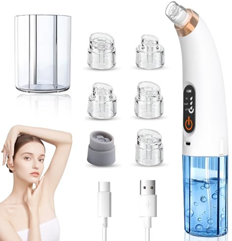 Aspirateur Point Noir Extracteur de Comédons Nettoyage des Pores avec 6 Sondes et 3 Modes, Professionnel Extracteur de Point Noir Electrique Tire Nettoyant de Pores Soin Visage