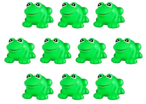Frösche für Kinder, Froschfigur- Frösche quietschen und schwimmendes Gummi-Badspielzeug,Miniaturdekoration für Badewanne Pool Dusche Schwimmen 10x Gartenlandschaft Klassenzimmer Karnevalspreise Gebu