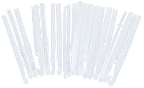 Molde de silicona ganchos de crochet 20 PCS, herramientas de suéteres de tejido de bricolaje de bricolaje, resina, silicona, gancho de ganchillo, juego de moldes para hacer