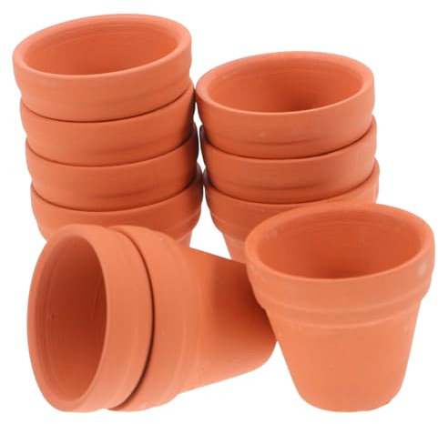 VINTORKY 10pièces Lot de Mini Pots Terre Cuite pour Cactus Et Plantes avec Drainage Céramique Et Argile pour Loisirs Et Cadeaux