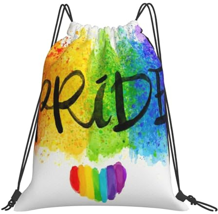 YOFIEN Regenbogen Gay Pride Lgbtq Wasserfester Kordelzug-Rucksack für Damen und Herren, Sport- und Fitnessstudio-Sackpack
