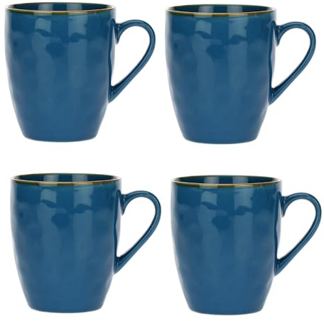 Rose Tulipani Concerto Mugs, Set of 4, 430ml Each (Blue)