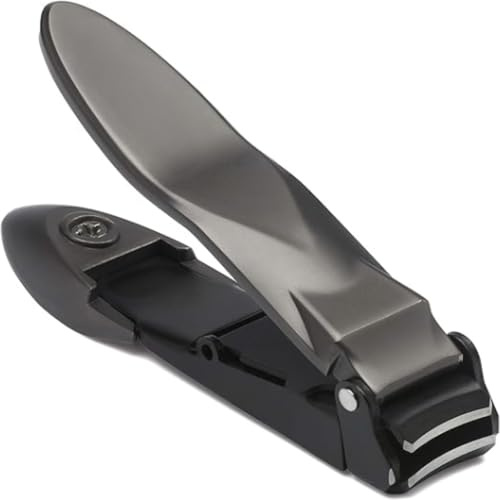 KLIPP Nagelknipser mit Sammler Klingen-scharfer selbstsammlender stabiler ergonomischem Hebel hält Nägel makellos gepflegt inklusive Reißverschlusstasche robustes Edelstahl-Pflegewerkzeug