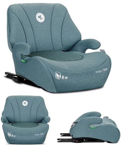 Lorelli Kindersitzerhöhung Isofix Pyxis 125 bis 150 cm (6-12 Jahre) i-Size Norm R129, Autositzerhöhung, tragbare Sitzerhöhung, Kindersitz, Autositz Erhöhungen für Kinder, Blau
