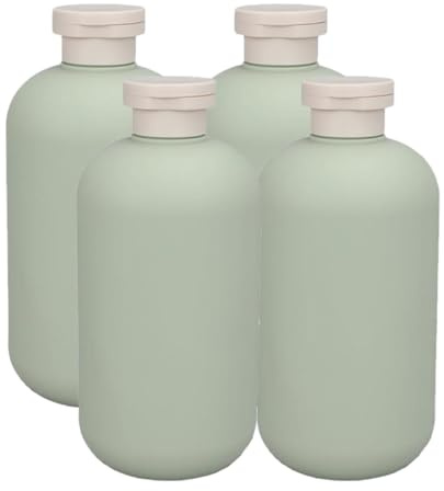 4pcs 500ml Green Plastic Travel Shampoo and Conditioner Bottles | Soap Dispenser Bathroom Use, Travel Bottle Toiletry Set, Back to School Decorations