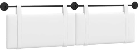 vidaXL Hängendes Kopfteil Weiß Stoff, Schlafzimmer Deko, moderner rechteckiger Wand-Headboard, kompakt, stilvolle Bettwäsche für Luxus-Schlafbereich