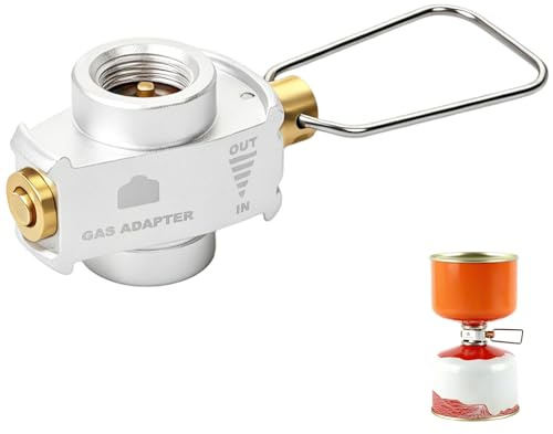 Gaskartuschen Adapter Gas Canister Refill Adapter Gas Nachfülladapter Butan Schraubventil Adapter Gaskanister Nachfülladapter Campingkocher Adapter für Camping, Rucksackreisen, Outdoor, Picknick