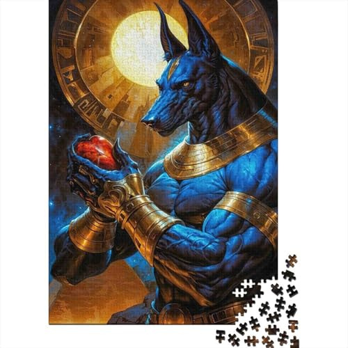 Ägyptische Mythologie Anubis 1000 Teile Puzzle Papier Puzzle für Erwachsene Mystischer Antiker Kunststil Entspannung Familienspiel 38x26cm/1000pcs