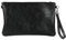 Girly Handbags Womens Genuine Italian Metallic Leather Clutch Bag (Black)