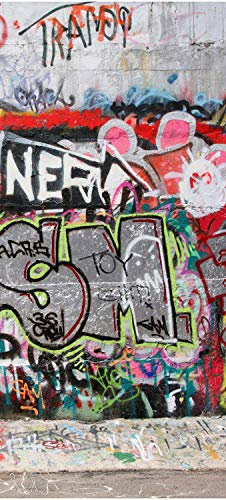 wandmotiv24 Türtapete Graffiti 3 90 x 200cm (B x H) - Dekorfolie selbstklebend Sticker für Türen, Türfolie, Aufkleber, M0027