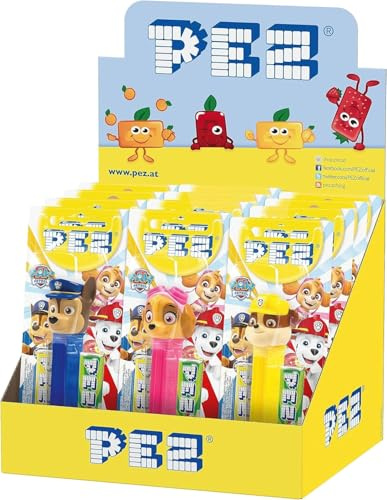 PEZ Paw Patrol Character Sweet Dispensers, Lemon & Apple Flavoured, 2 x 8.5 g Refills (Pack of 12)