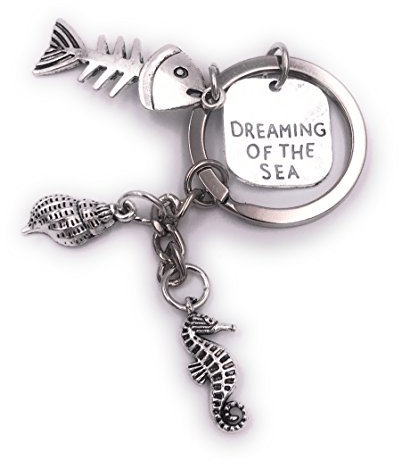 H-Customs Dreaming of the See Meer Maritime Schlüsselanhänger Anhänger Silber aus Metall