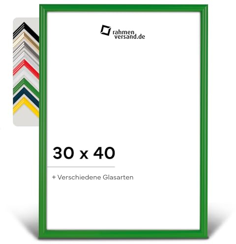 PANORAHMA BILDERRAHMEN Kunststoff Bilderrahmen 30 x 40 cm, Grün/Bilder Rahmen zum Aufhängen/Kunststoff Rahmen mit Echtglas