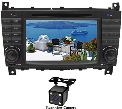 XISEDO Android 10.0 Autoradio 2 Din In-Dash 7 Car Radio RAM 4G ROM 64G Autonavigation Car Radio mit DVD Player Moniceiver für Mercedes-Benz C Class W203/ Benz CLK W209 (mit Rückfahrkamera)