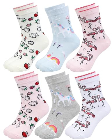 TupTam Kinder Socken Bunt Gemustert 6er Pack für Mädchen und Jungen, Farbe: Mädchen 5, Socken Größe: 27-30