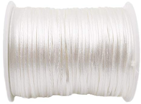 Promise Babe 75M Ficelle pour Bracelets, 1 mm Mince Blanc Ficelle pour Bricolage Ficelle pour Enfiler des Perles DIY String Ficelle pour Bijoux Ficelle pour tétines Collier Fabrication de Bijoux