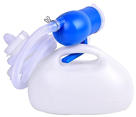 GHzzY Unisex Urinal Pee Bottle - Universal Portable 2000 ML Urinal mit weiblichem Adapter - Inkontinenz-Urinflasche für Männer/Frauen (2 Stück),White