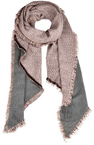 Neverless® großer Strickschal mit Fransen XXL Wollschal Oversized langer Winterschal Damen HerrenUnisex Two Tone Design altrosa