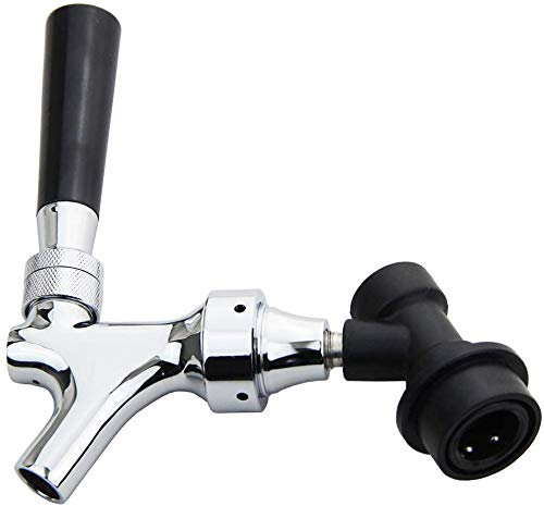 Namvo Grifo para barril de cerveza con mango de acero inoxidable, con cierre de bola, cuerpo cromado