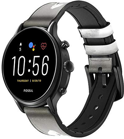Innovedesire White Horses Cinturino in Pelle e Silicone Smartwatch per Fossil Mens Gen 5E 5 4 Sport, Hybrid Smartwatch HR Neutra, Collider, Womens Gen 5 Taglia (22mm)