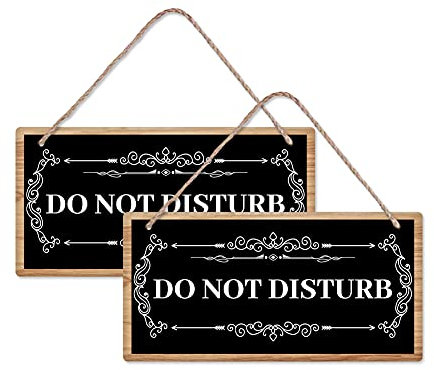 SUPERDANT Bifacciale di Cartello Decorativa Legno Non Disturbare Targa in Legno con Slogan Targa Rettangolare per Porta D'Ingresso Tavola da Appendere con Motivo retrò per La Decorazione 30x15cm