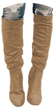 ticticlily Damen Herbst Winter Stiefel Reißverschluss Langschaftstiefel Spitz Zehenpartie Schuhe High Heels