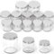 Swpeet Lot de 12 bocaux en verre transparent de 56,7 g, 113,4 g, 226,8 g avec couvercle argenté, récipients ronds en verre avec couvercles, pots de voyage pour crème, lotion