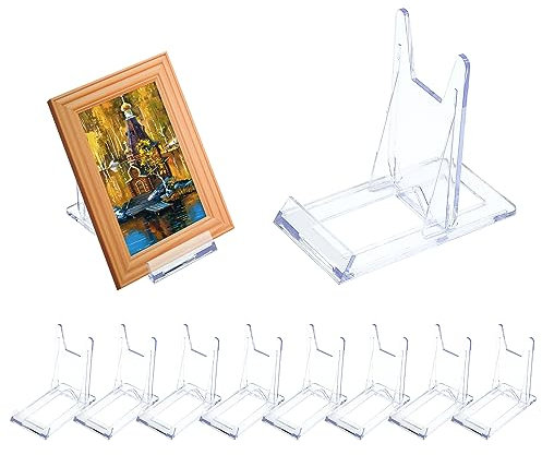MABAHON 8Pcs Acrylic Plate Stands,Clear Display Stand Adjustable Clear Acrylic Plastic Display Stands Easel Multifunctional Display Holder for Photos, Place Cards, Phones, Books ( 6 x 11.2 x 10.5 cm)