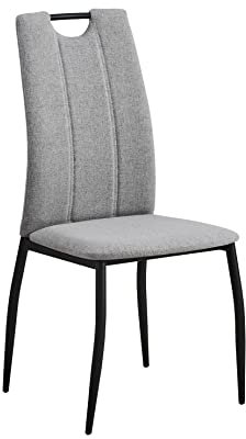 Casa Vital Esszimmerstuhl STORRA, 4er-Set, 44,5x54x98 cm, ergonomische Rückenlehne, Ziernähte, mit Griff, Metallbeine, belastbar bis 120 kg, Esszimmermöbel, Farbe (hellgrau)
